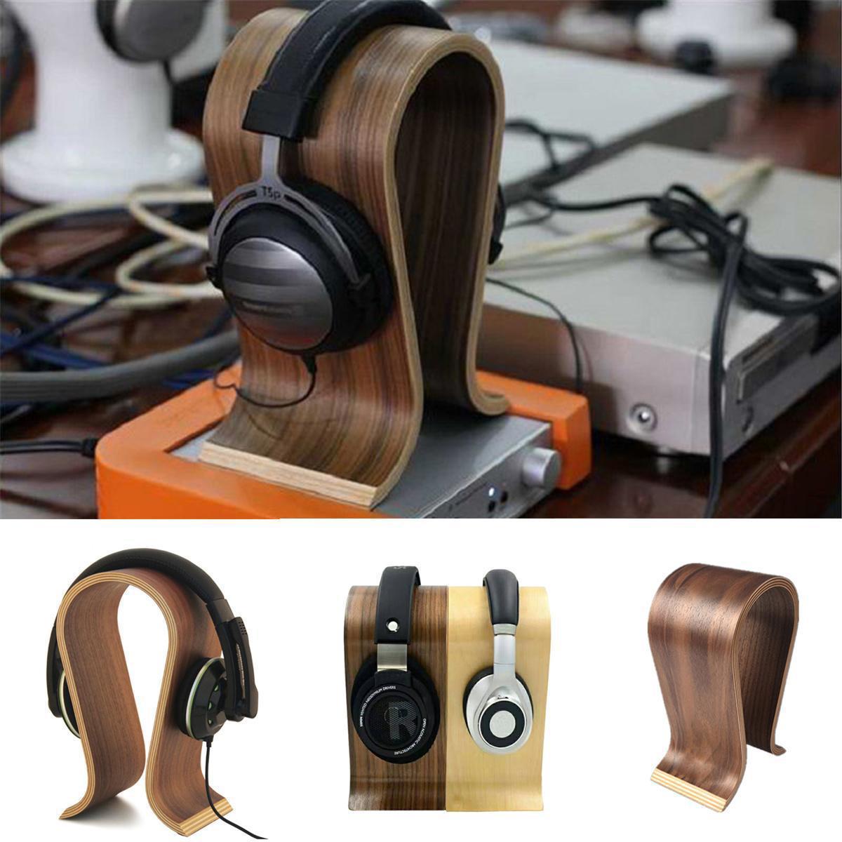 Headphone Stand Creative Solid Wood Computer