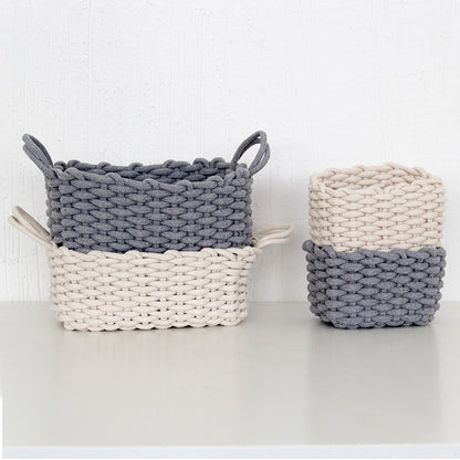 Nordic Wind Hand-woven Thick Cotton Rope Storage Box Simple Storage Basket