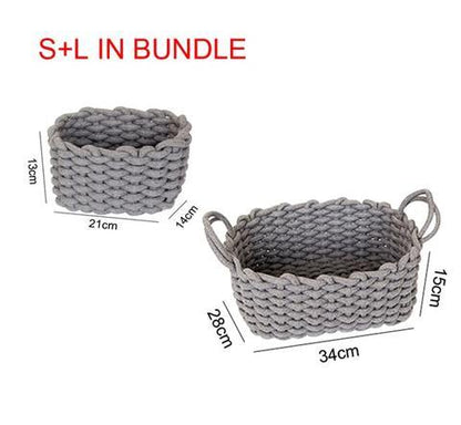 Nordic Wind Hand-woven Thick Cotton Rope Storage Box Simple Storage Basket